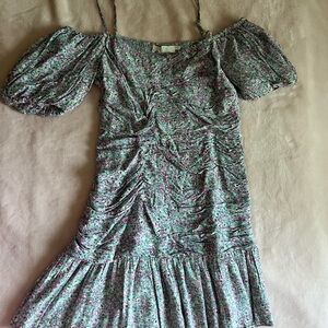 Astr Floral Puff Sleeve Mini Dress